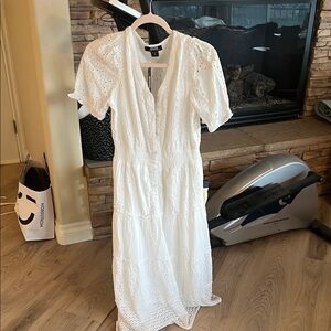 Nordstrom White Eyelet Midi Dress